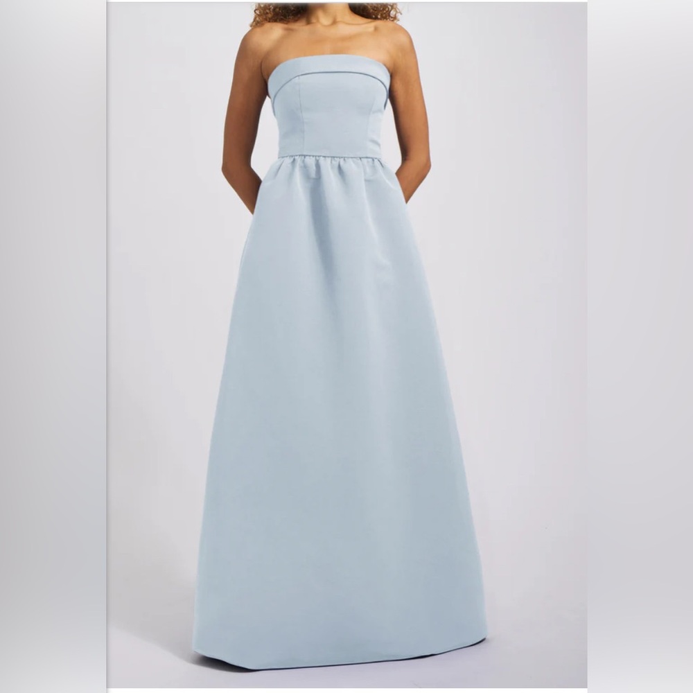 Amsale Strapless Rene Blue Gown